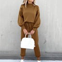 Women's Two-Piece Lounge Set - Turtleneck Top and Pants