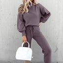 Women's Two-Piece Lounge Set - Turtleneck Top and Pants