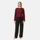 Gebreid vest voor dames | Lange mouwen knoopsluiting