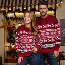 Knitted Christmas sweater | Snowflake pattern