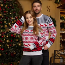 Knitted Christmas sweater | Snowflake pattern
