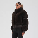 Insulated ski jacket for women | With fur collar
