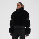 Insulated ski jacket for women | With fur collar