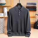 Halve Knoopsluiting Cashmere Trui Heren | Turnkraag Model