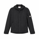 Moncler jas met capuchon en kenmerkend lensdetail