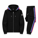 Moncler tweedelige set met logo, ritssluiting vest en broek