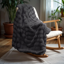 Plaid - Flinora - Pom Rabbit Fur - Microvezel Stof