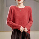 Ronde Hals Cashmere Trui Dames | Lange Mouwen