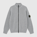 Stone Island Heren Katoenen Trui met Geribde Structuur en Ritssluiting