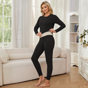 Heated fleece lined underwear set women with top