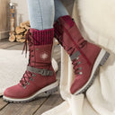 Women's Lace-Up Snow Boots | Knitted Shaft