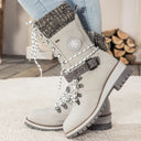 Women's Lace-Up Snow Boots | Knitted Shaft