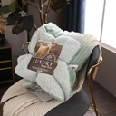 Wool Blanket - WoolenVista - Sherpa Layer - Striped Pattern