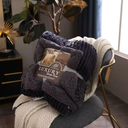 Wool Blanket - WoolenVista - Sherpa Layer - Striped Pattern