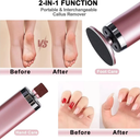 2-in-1 Electric Callus Remover and Nail File for Feet, Cordless Rechargeable Pedicure Machine