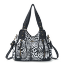 Schoudertas met luipaardpatroon voor dames | Multi pocket ontwerp