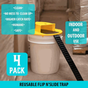 4-Pack Reusable Bucket Lid Mousetrap for Indoor and Outdoor Use