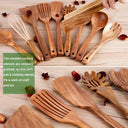 Keukengerei Set 11-Delig - TeakWooda - Met Houder - Natuurlijk Hout