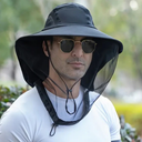 Breathable Sun Hat with Wide Brim and Mosquito Protection for Outdoor Activities
