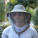 Breathable Sun Hat with Wide Brim and Mosquito Protection for Outdoor Activities