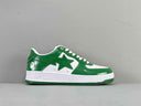 BAPE STA Green White Patent Leather Sneakers