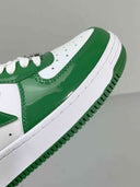 BAPE STA Green White Patent Leather Sneakers