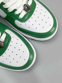 BAPE STA Green White Patent Leather Sneakers