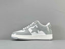 BAPE STA Grey White Patent Leather Sneakers
