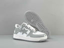 BAPE STA Grey White Patent Leather Sneakers