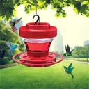 Bee-Proof Hanging Hummingbird Nectar Feeder with Perch for Outdoor and Garden Use