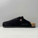 Birkenstock Boston Black Suede Clogs