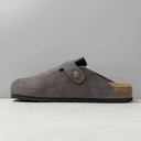 Birkenstock Boston Grey Suede Clogs