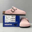 Birkenstock Boston Pink Clay Suede Narrow Fit Clogs