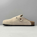 Birkenstock Boston Soft Footbed Taupe Suede Clogs