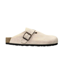 Birkenstock Boston Women’s Beige Suede Soft Footbed Clogs