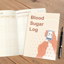 Blood sugar logbook with English pages