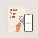 Blood sugar logbook with English pages