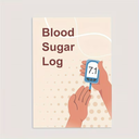 Blood sugar logbook with English pages