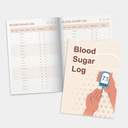 Blood sugar logbook with English pages