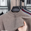 Cashemere Zip Trui Heren | Halfhoge Kraag