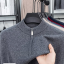 Cashemere Zip Trui Heren | Halfhoge Kraag