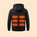 Verwarmde capuchontrui voor heren - Thermarix - Ritssluiting - Kangoeroezak