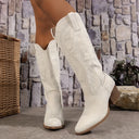 Cowboylaarzen voor dames met dikke hak | Geborduurd ontwerp