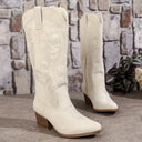 Cowboylaarzen voor dames met dikke hak | Geborduurd ontwerp