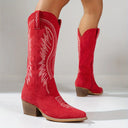 Cowboylaarzen voor dames met dikke hak | Geborduurd ontwerp