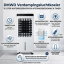 DMWD 10L Evaporative Air Cooler with Remote & Timer