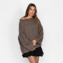 Off-Shoulder Gebreide Trui voor Dames | Losse Pasvorm
