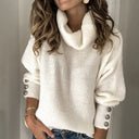 Dames Coltrui - Lange Mouw Pullover met Knoopdetail