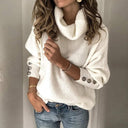 Ladies Turtleeck - Pullover z długim rękawem ze szczegółami przycisków