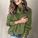 Dames Coltrui - Lange Mouw Pullover met Knoopdetail